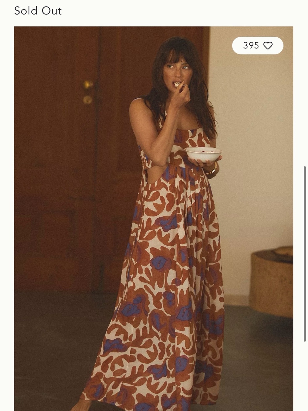 Anthropologie Brown design Cutout Maxi Dress